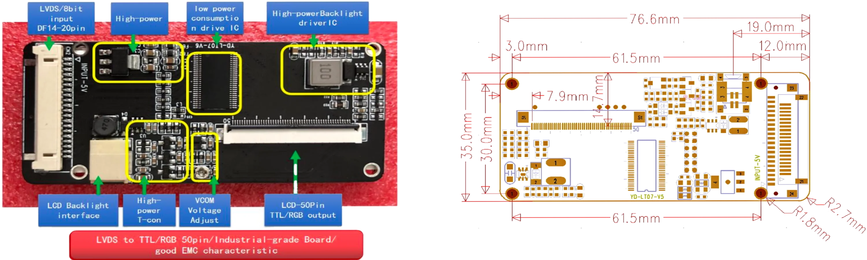 LVDS to TTL Interface Converter Board details LVDS to TTL Interface Converter Board details