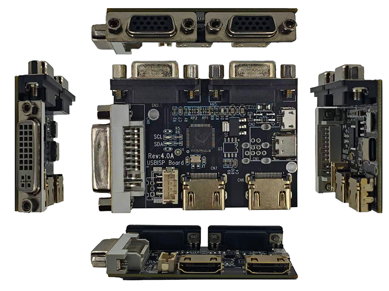 USBISP-V1 with dual HDMI VGA DVI USB Type-C burning ports